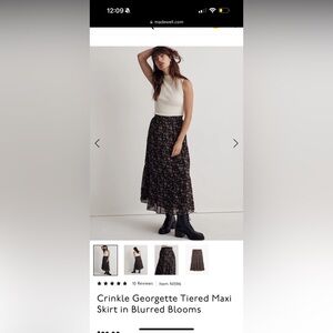 NWT Madewell floral georgette tiered skirt